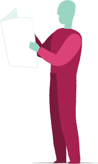 man reading newspaper