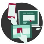 "Mobile, desktop, and tablet graphic"