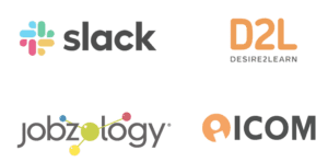 Our customers include Slack, D2L, JobZology, and ICOM Productions